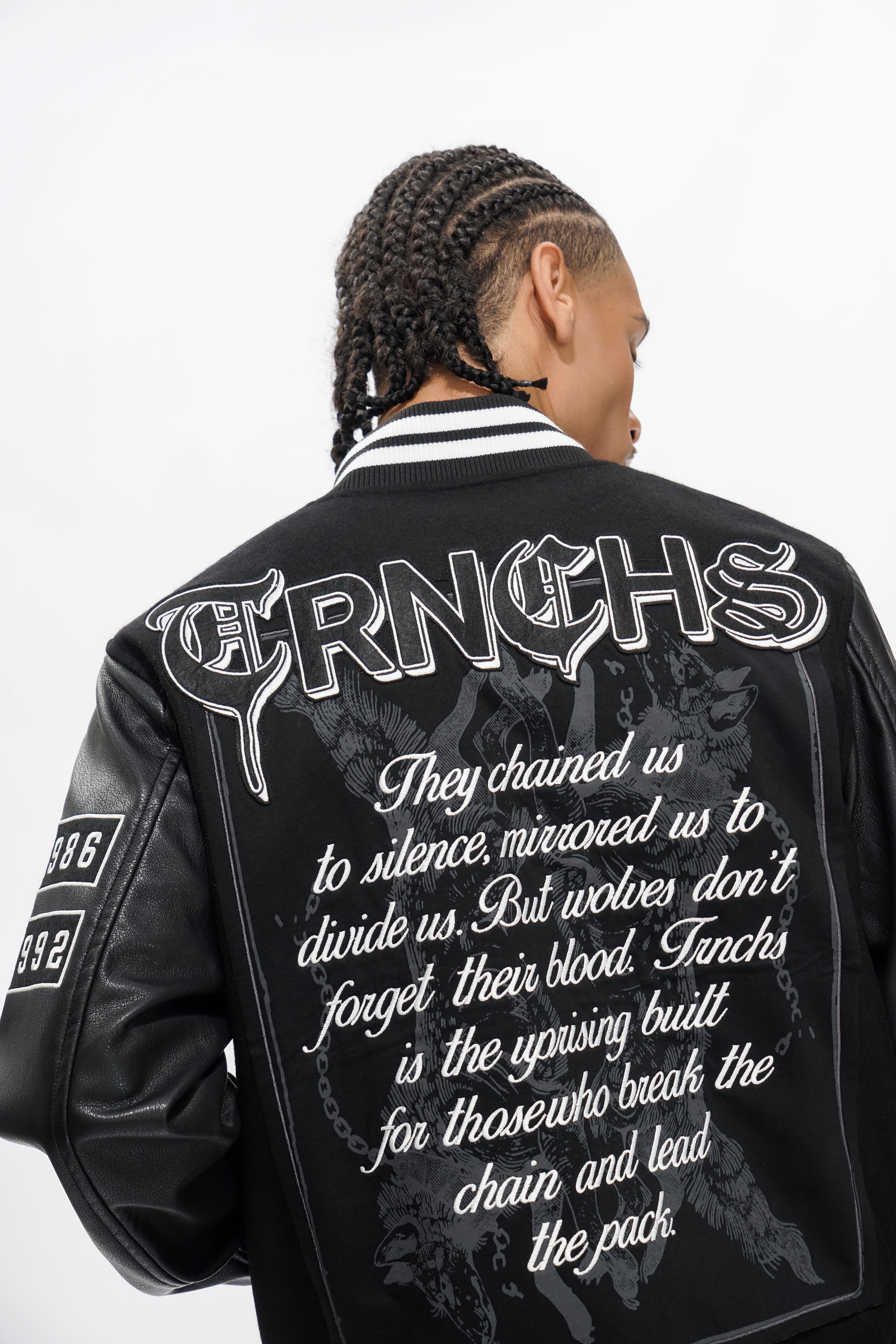 LEAD THE PACK Black Varsity Jacket