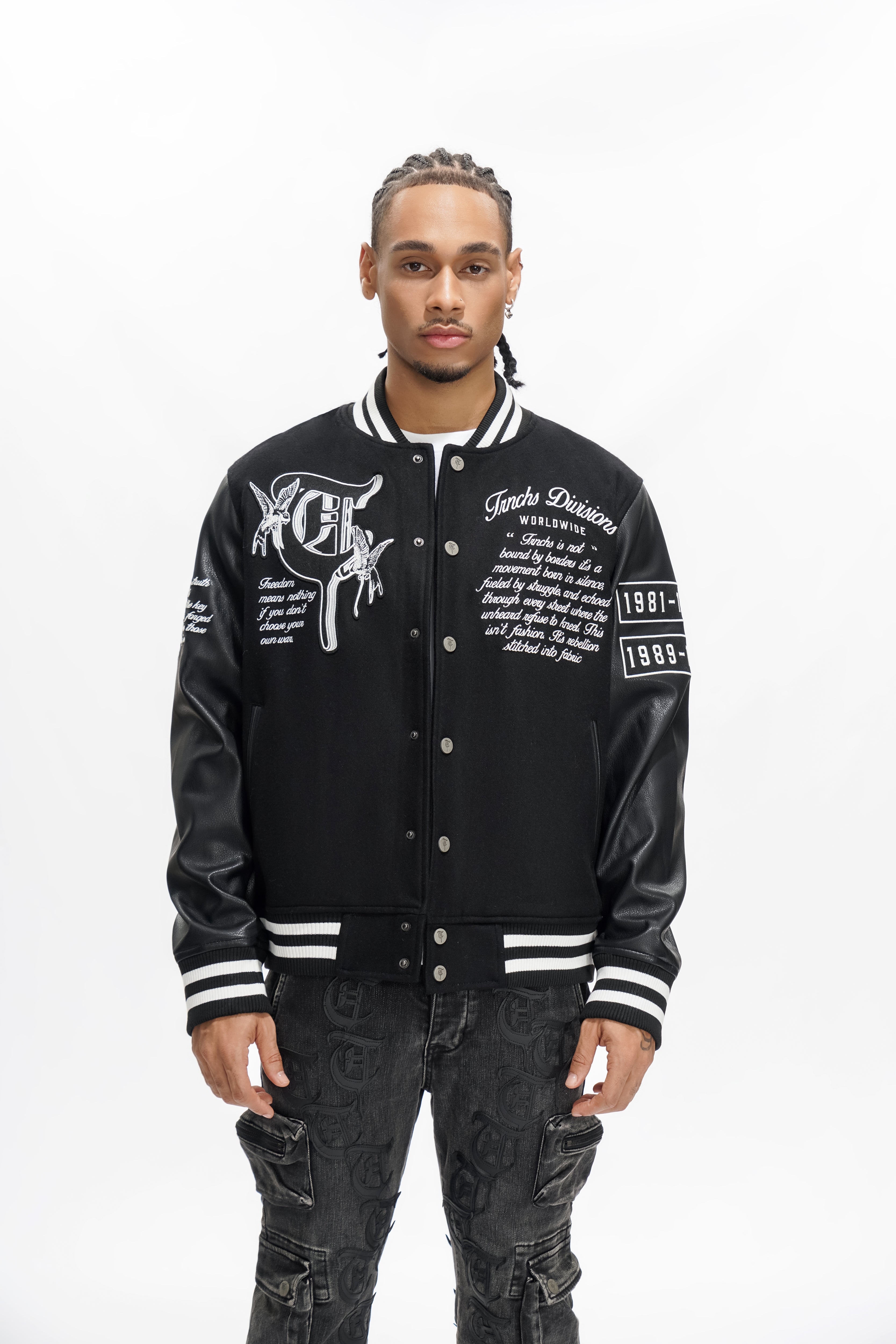 LEAD THE PACK Black Varsity Jacket