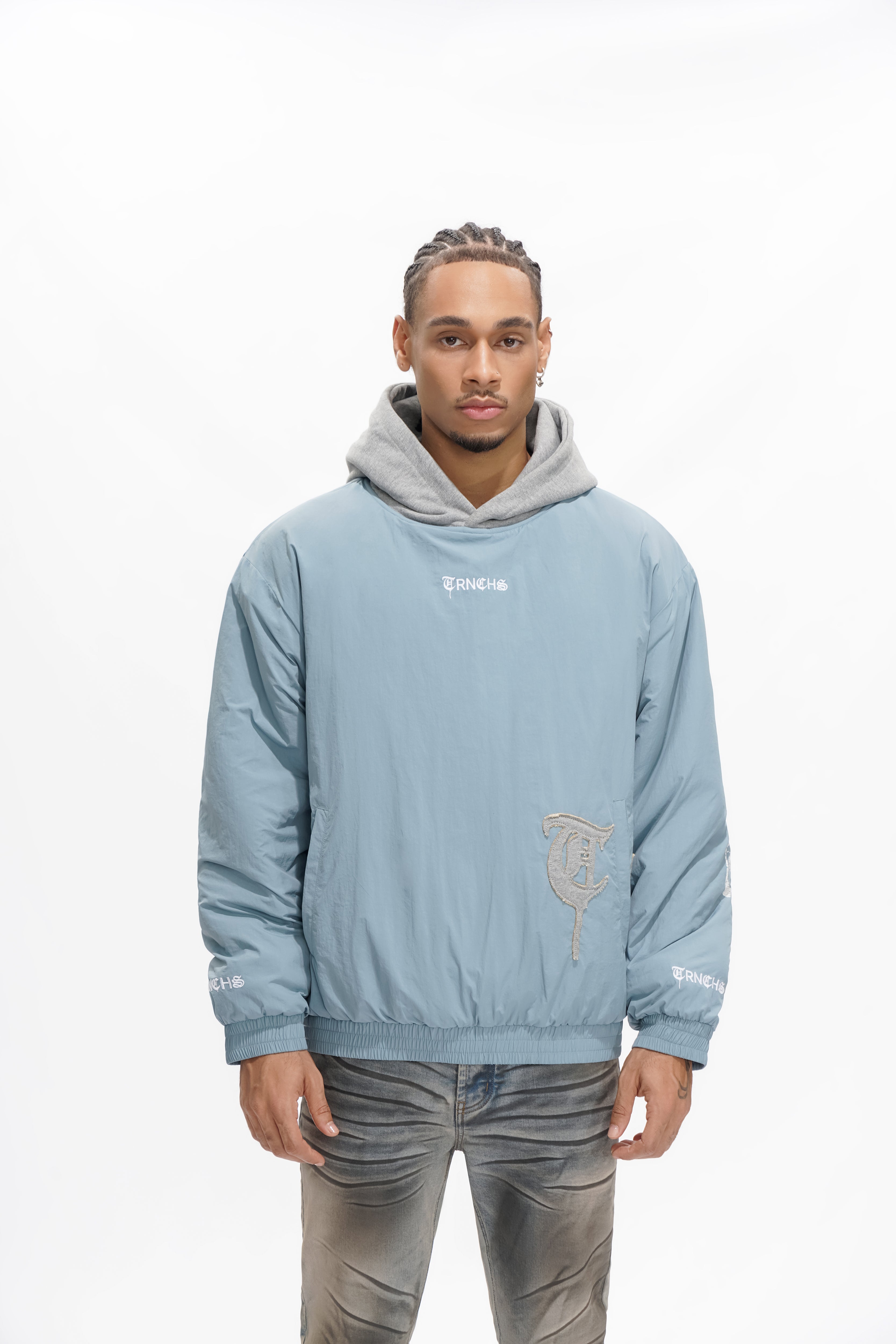 HEAVEN'S ARMOR Slate Blue Hoodie Jacket