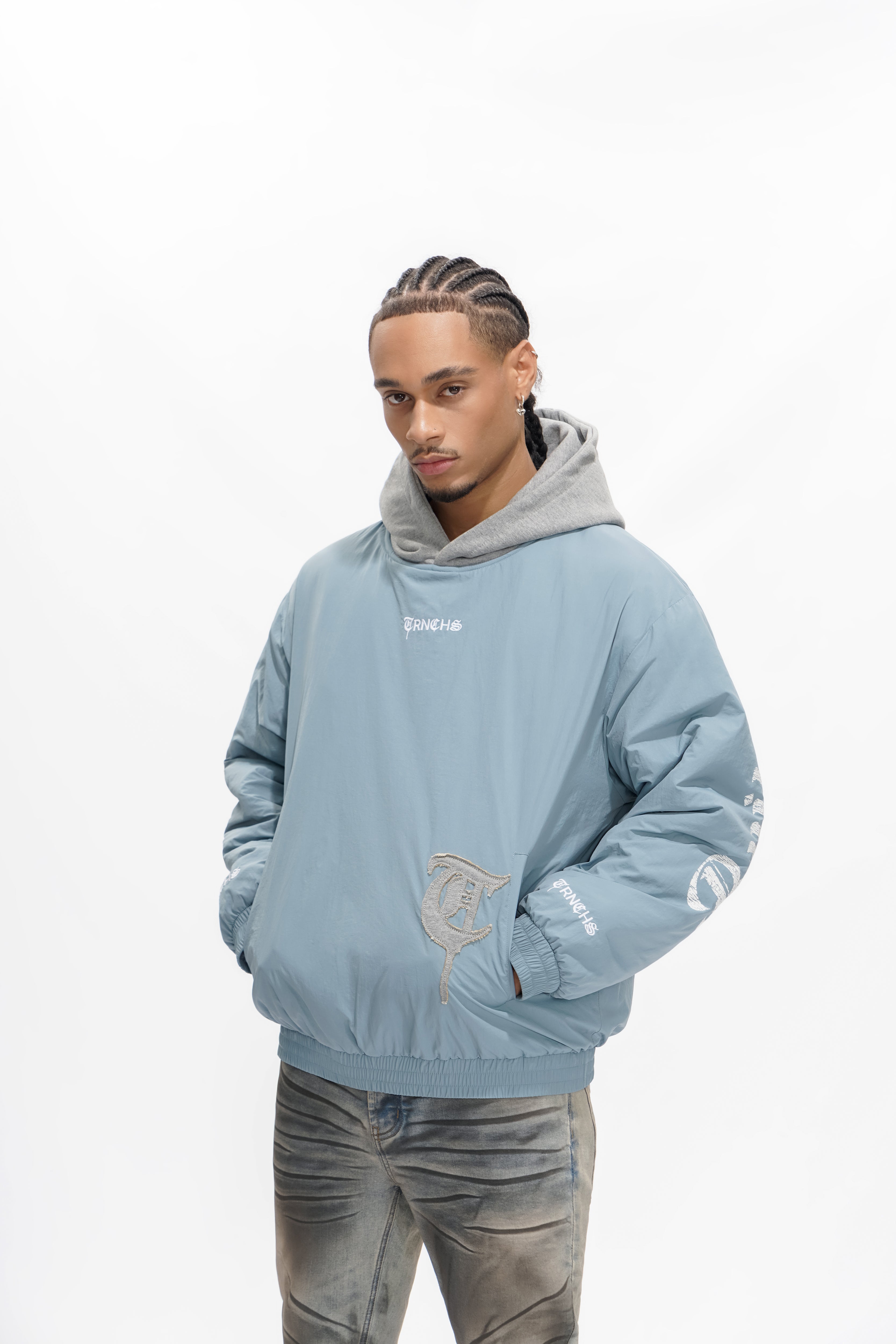 HEAVEN'S ARMOR Slate Blue Hoodie Jacket