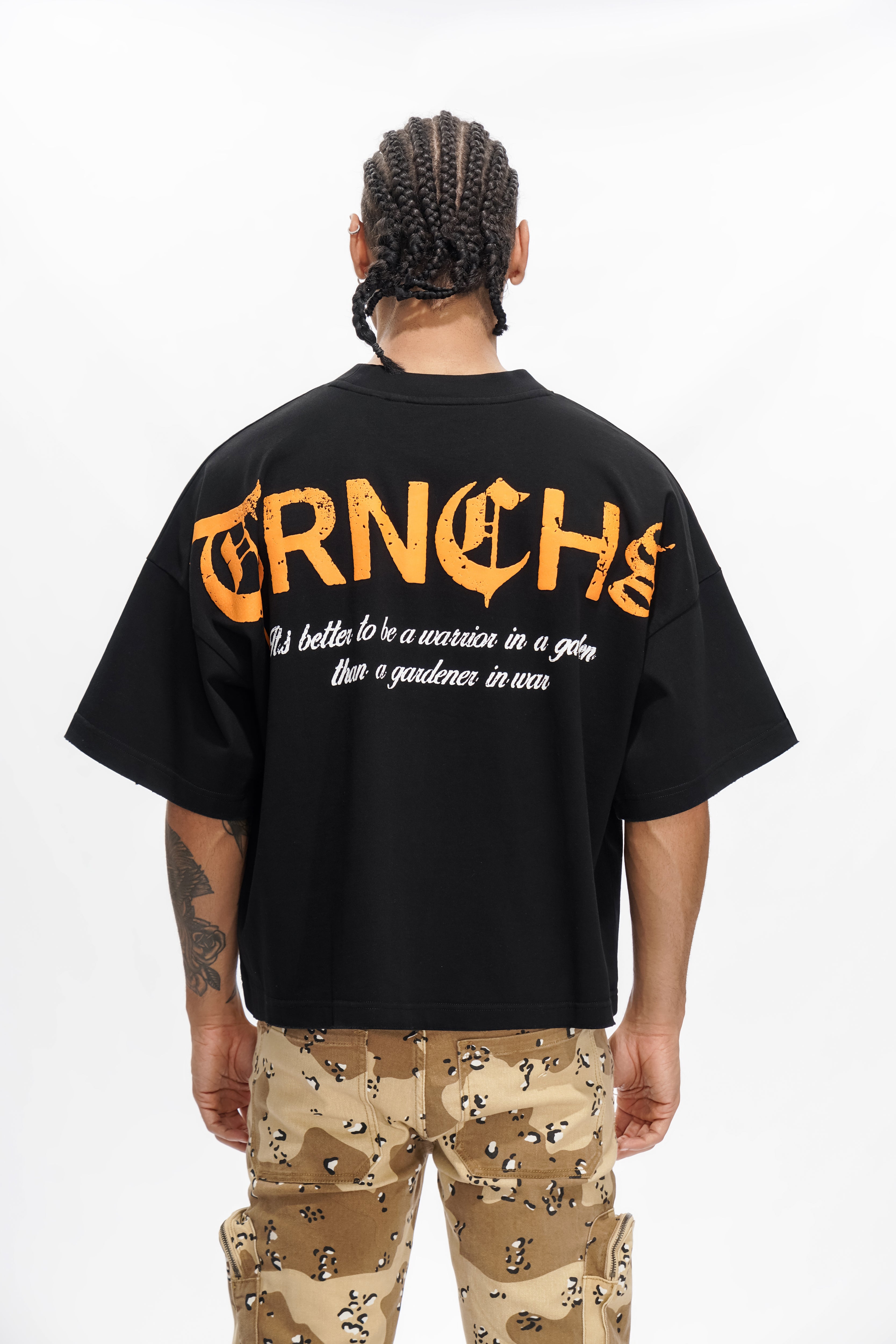 WARRIOR IN THE GARDEN Black Tee