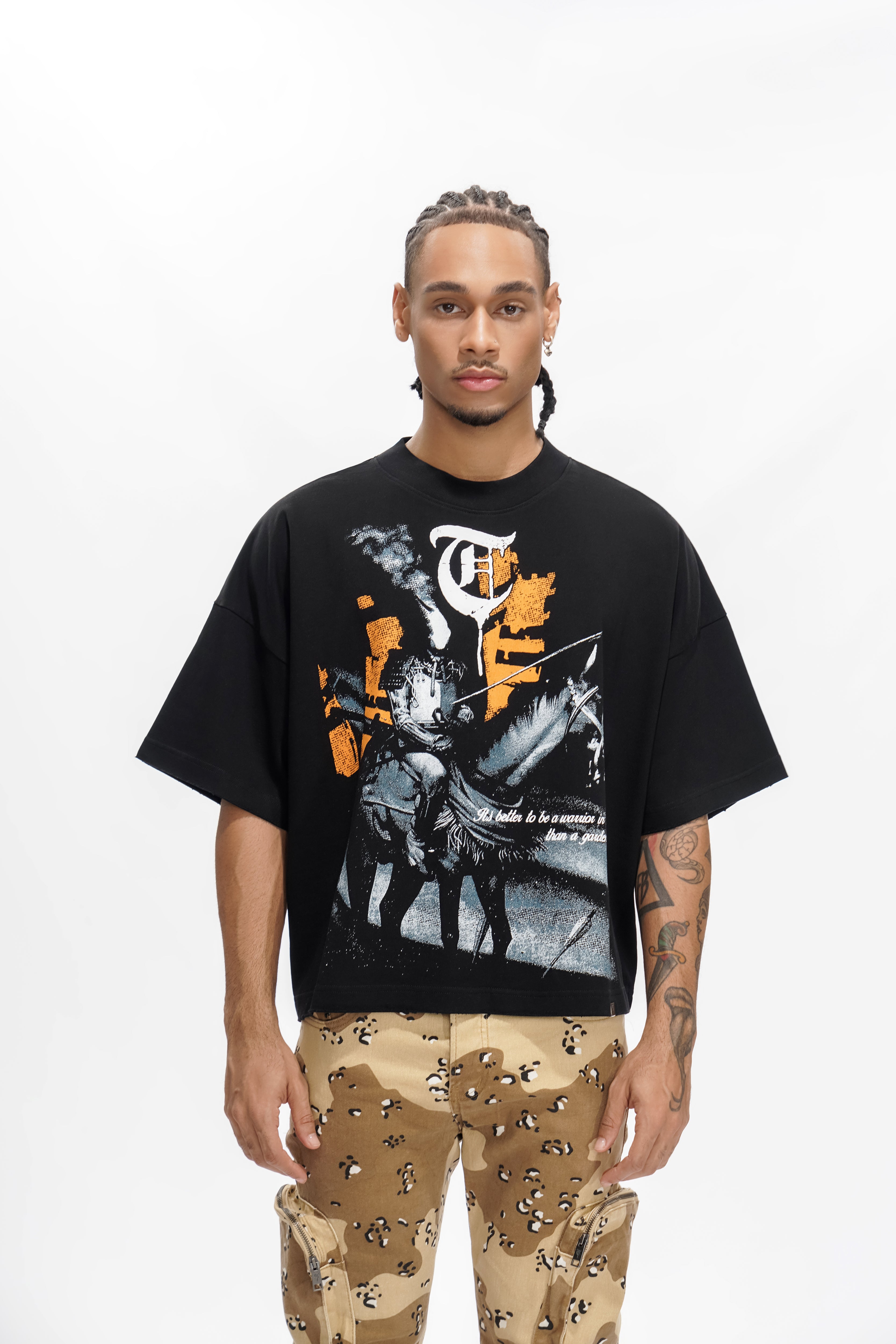 WARRIOR IN THE GARDEN Black Tee