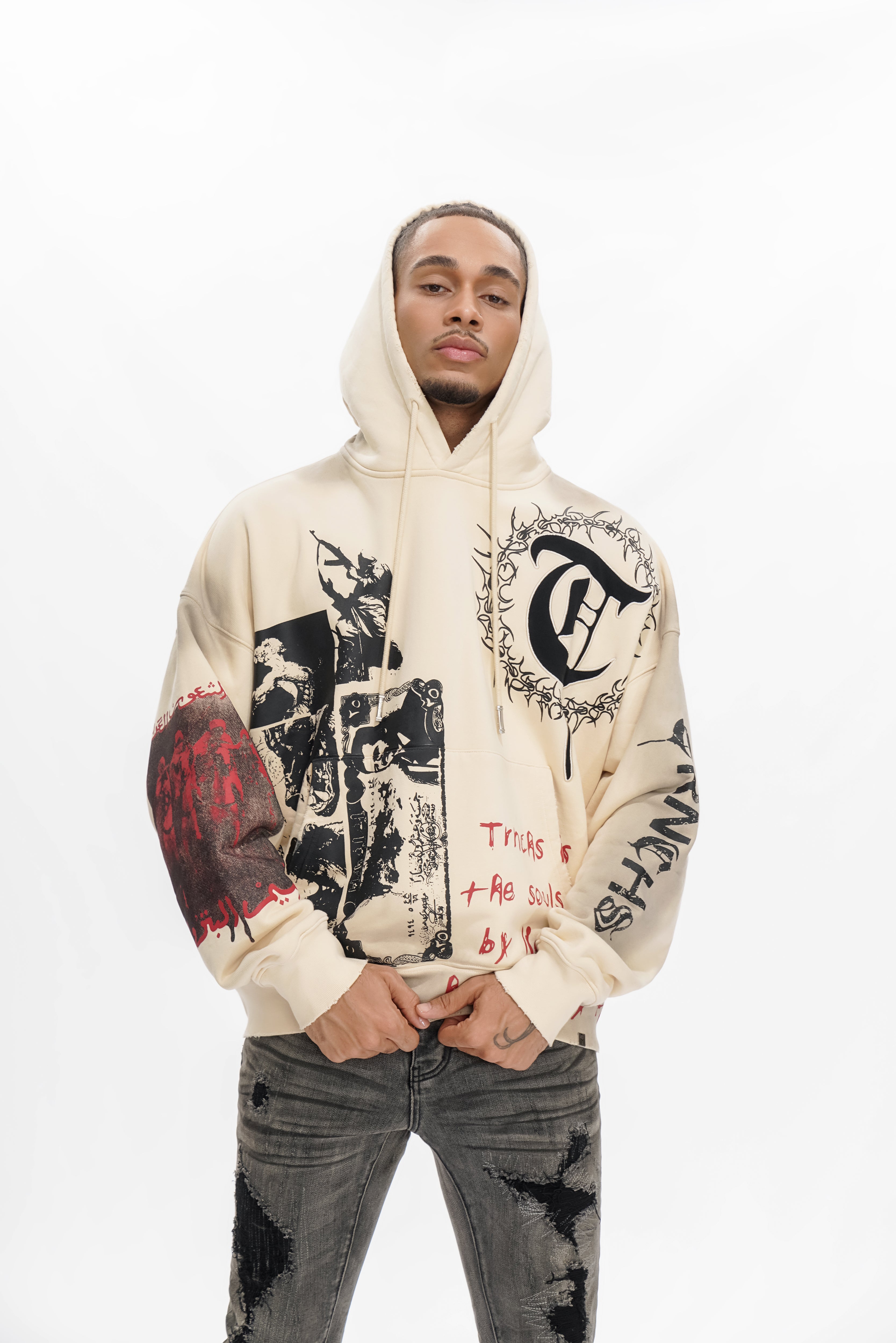 FORGED IN FIRE Off White Hoodie