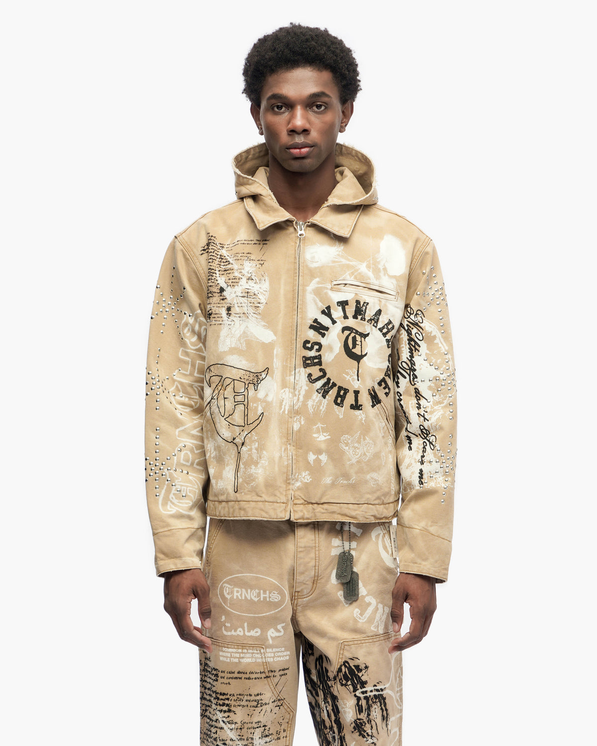 Built By Blood Vintage Light Khaki Hoodie