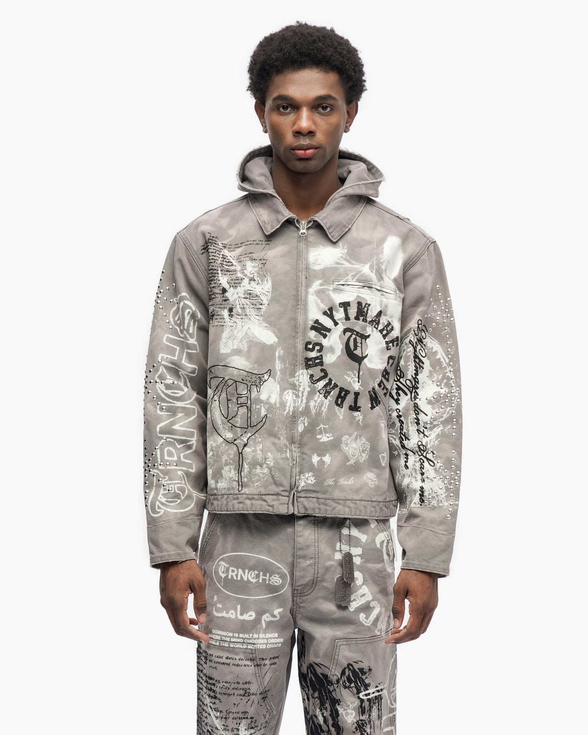 Shadow Rebellion Vintage Light Grey Hoodie