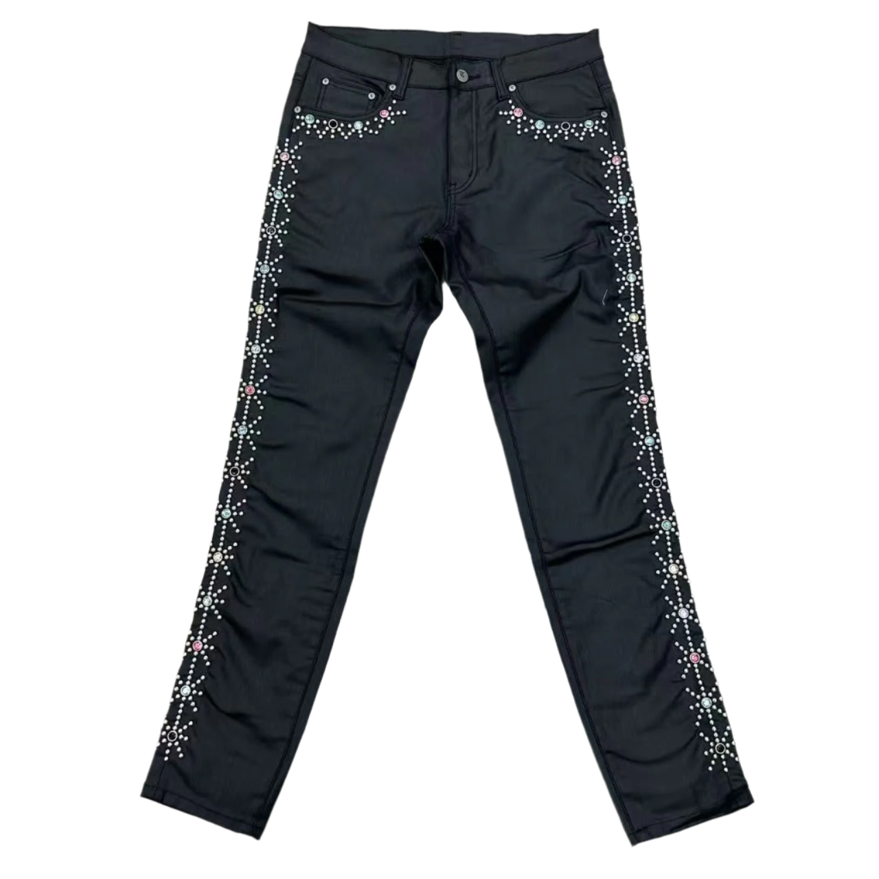 "NUR" Black Embellished Denim