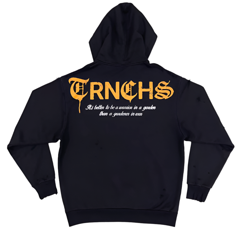 WARRIOR IN THE GARDEN Black Hoodie