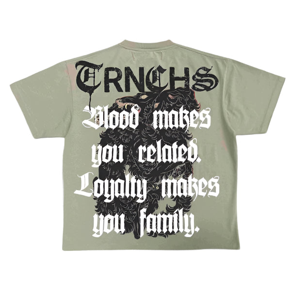 Loyalty Over Blood Tee "WOLF PACK" Khaki T-Shirt