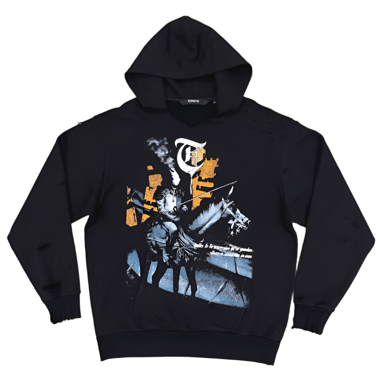 WARRIOR IN THE GARDEN Black Hoodie