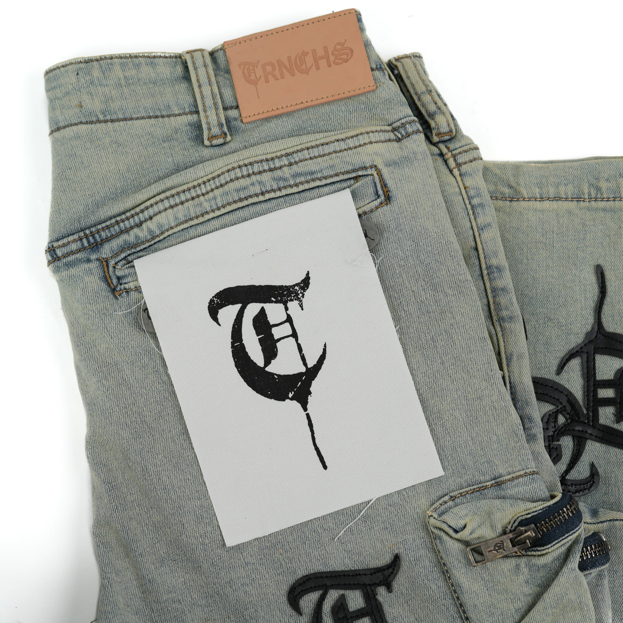 "KHANDAQ" Light Wash Cargo Denim