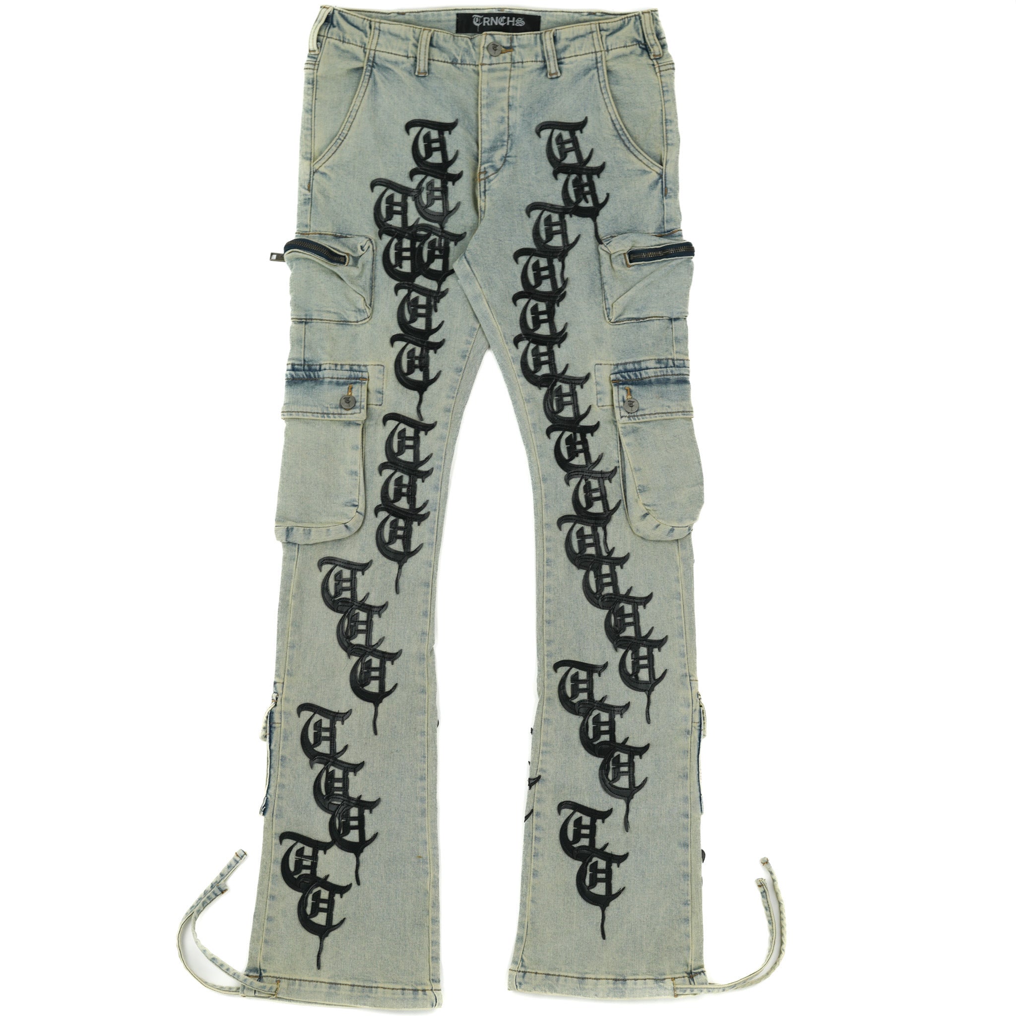 "KHANDAQ" Light Wash Cargo Denim