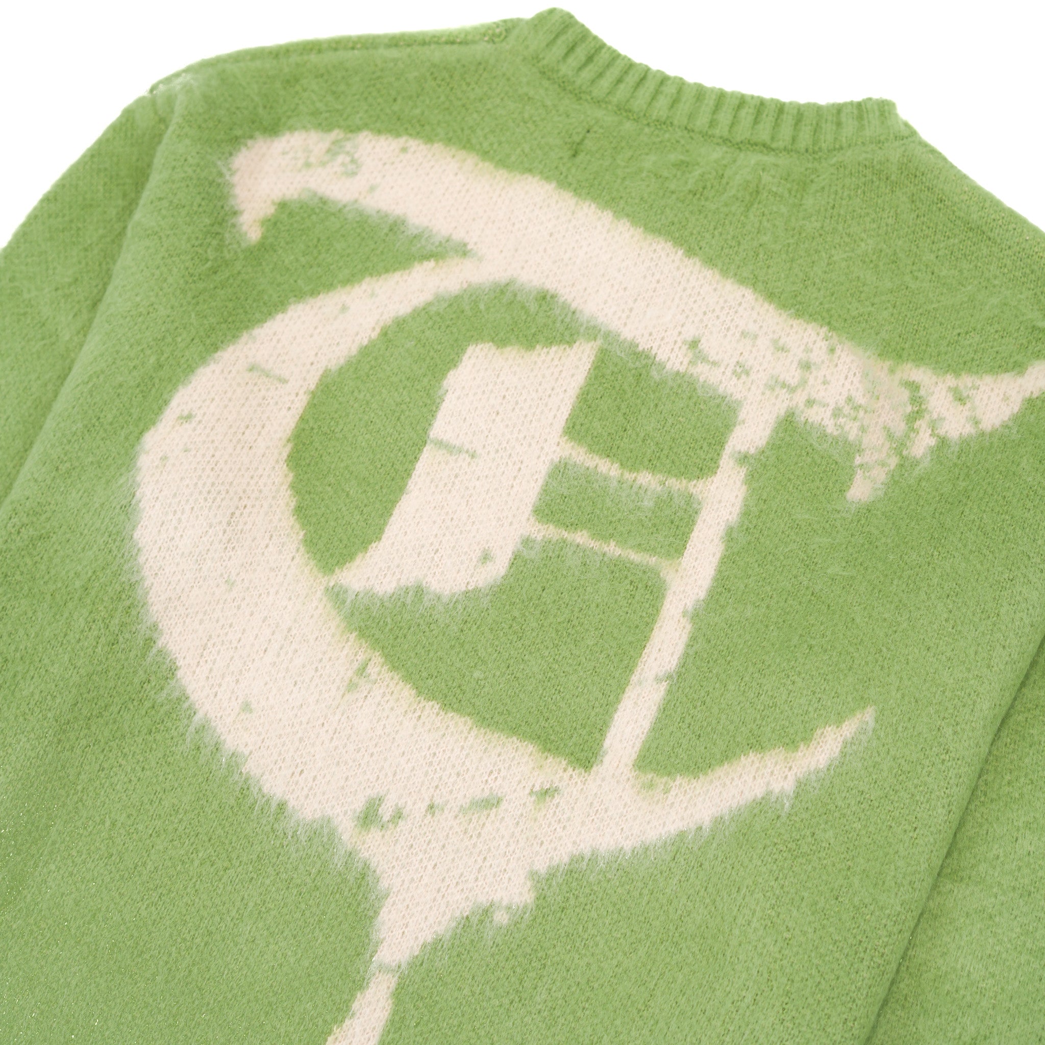 "MOHAIR SWEATER"Green/Oatmeal Logo Sweater