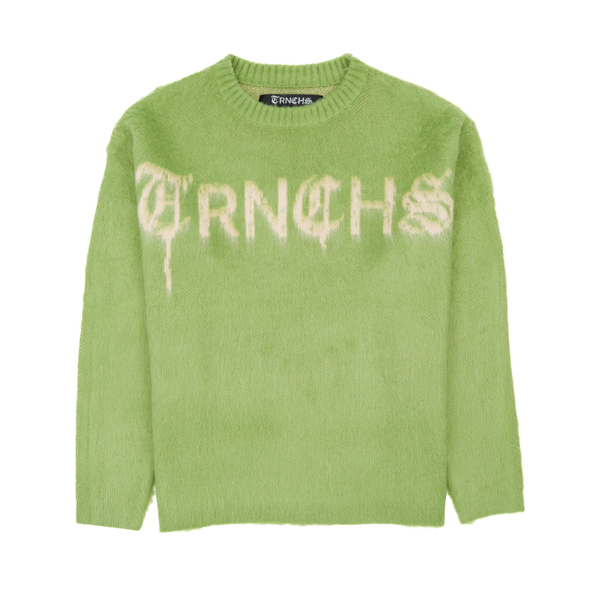 "MOHAIR SWEATER"Green/Oatmeal Logo Sweater