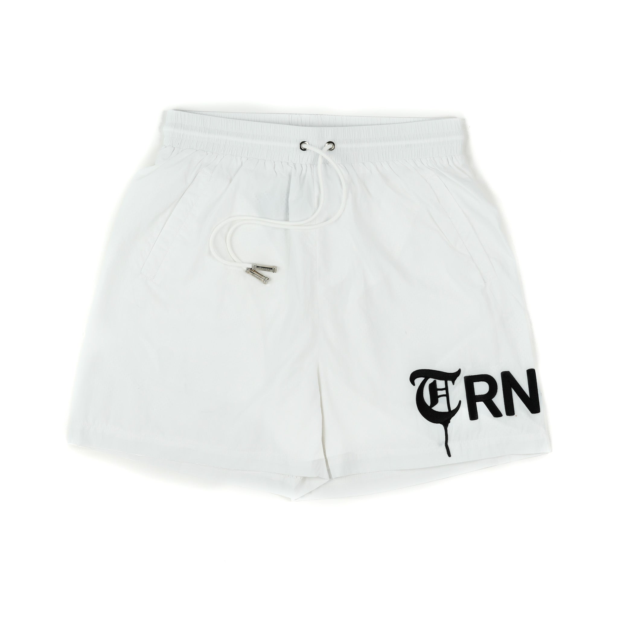 Stitched Nylon white Shorts