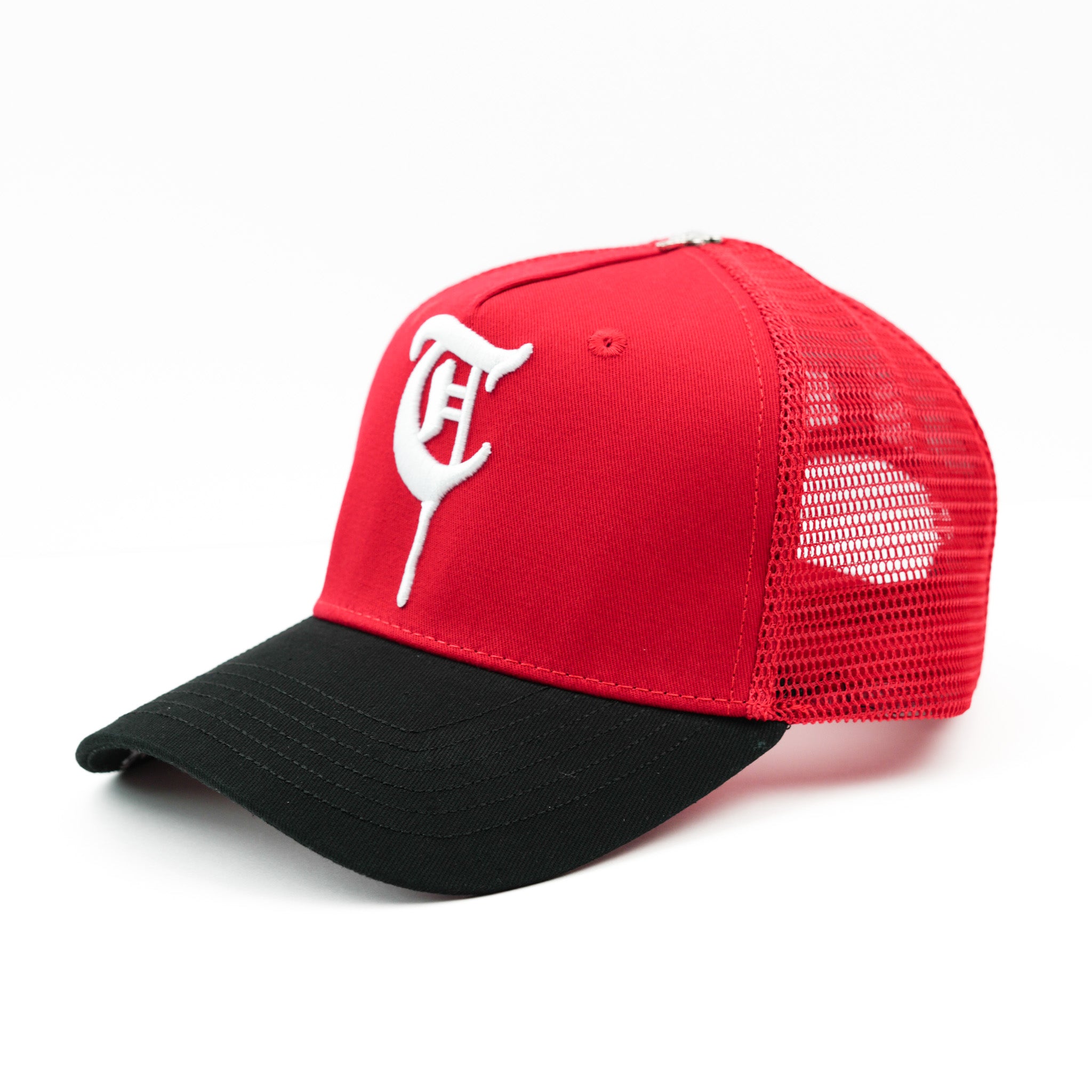 “5-PANEL TRUCKER CAP” Red/Black