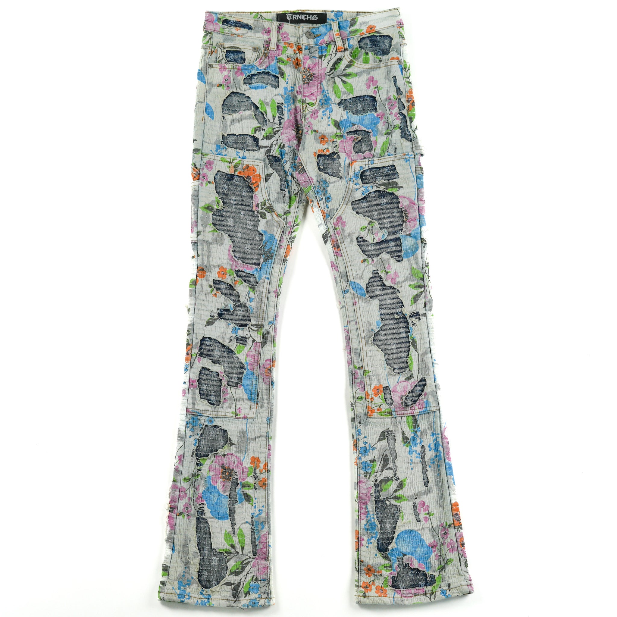 "RAHMA" Stacked Floral Denim