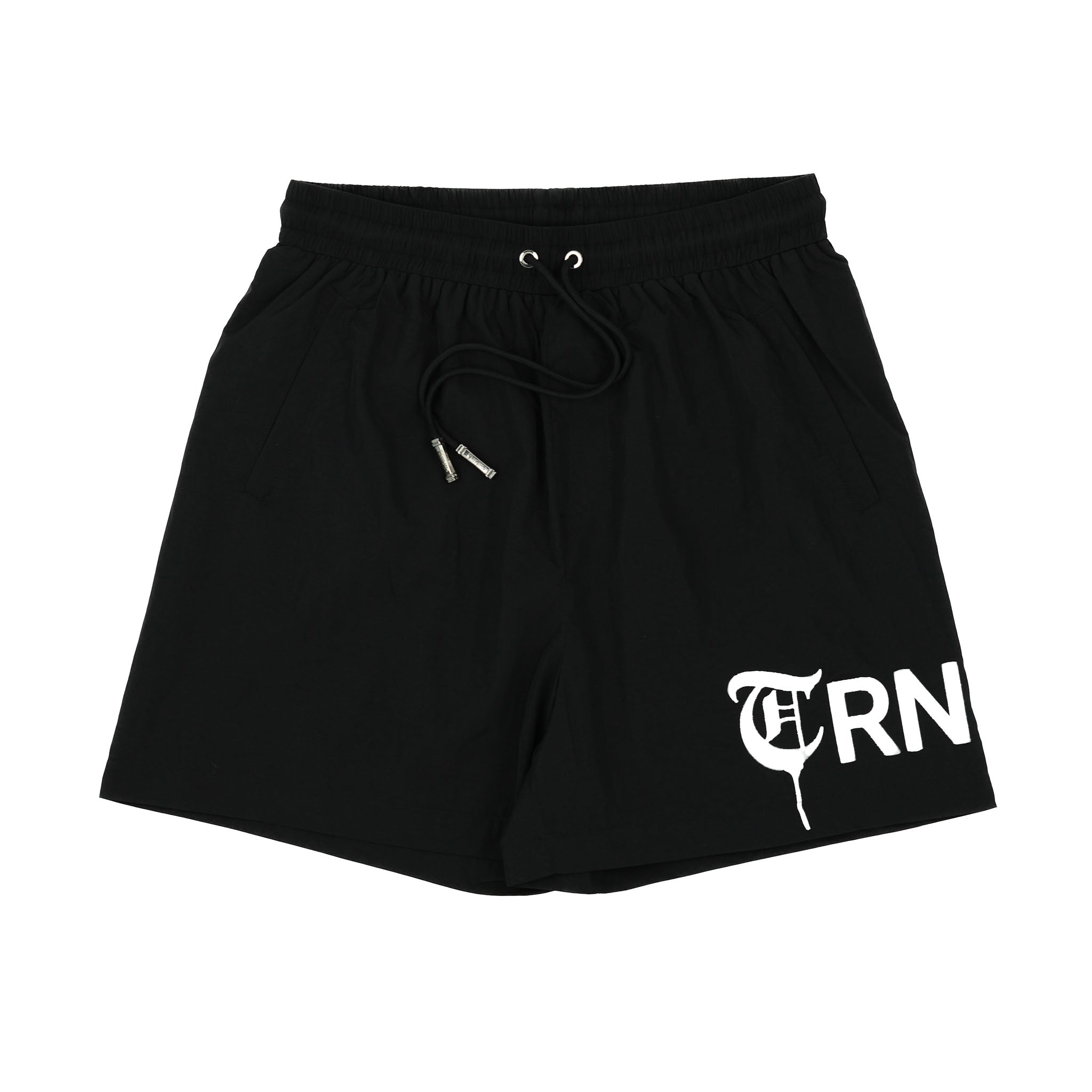 Stitched Nylon Black Shorts