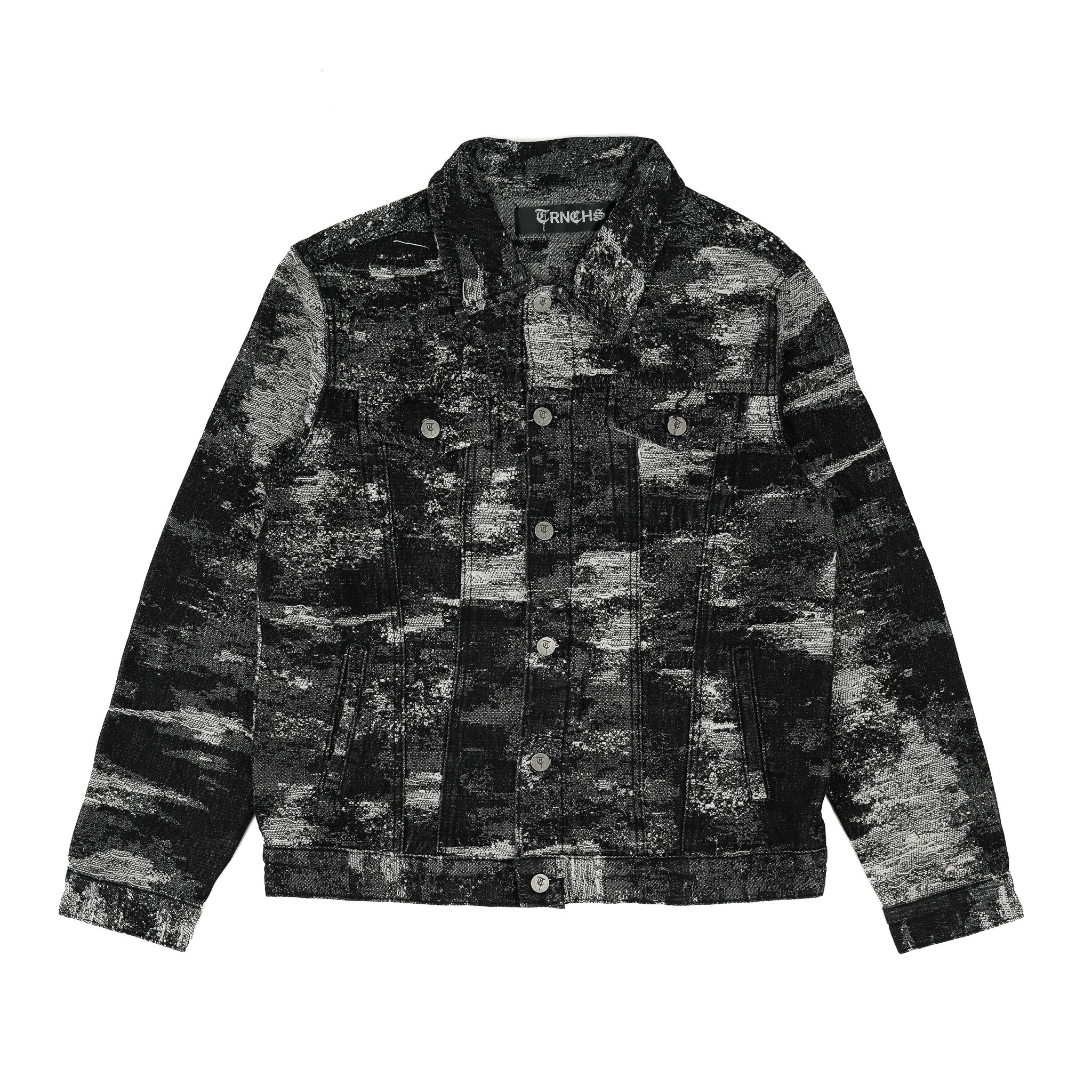 SAMAH Tri-Black Wash Denim Jacket