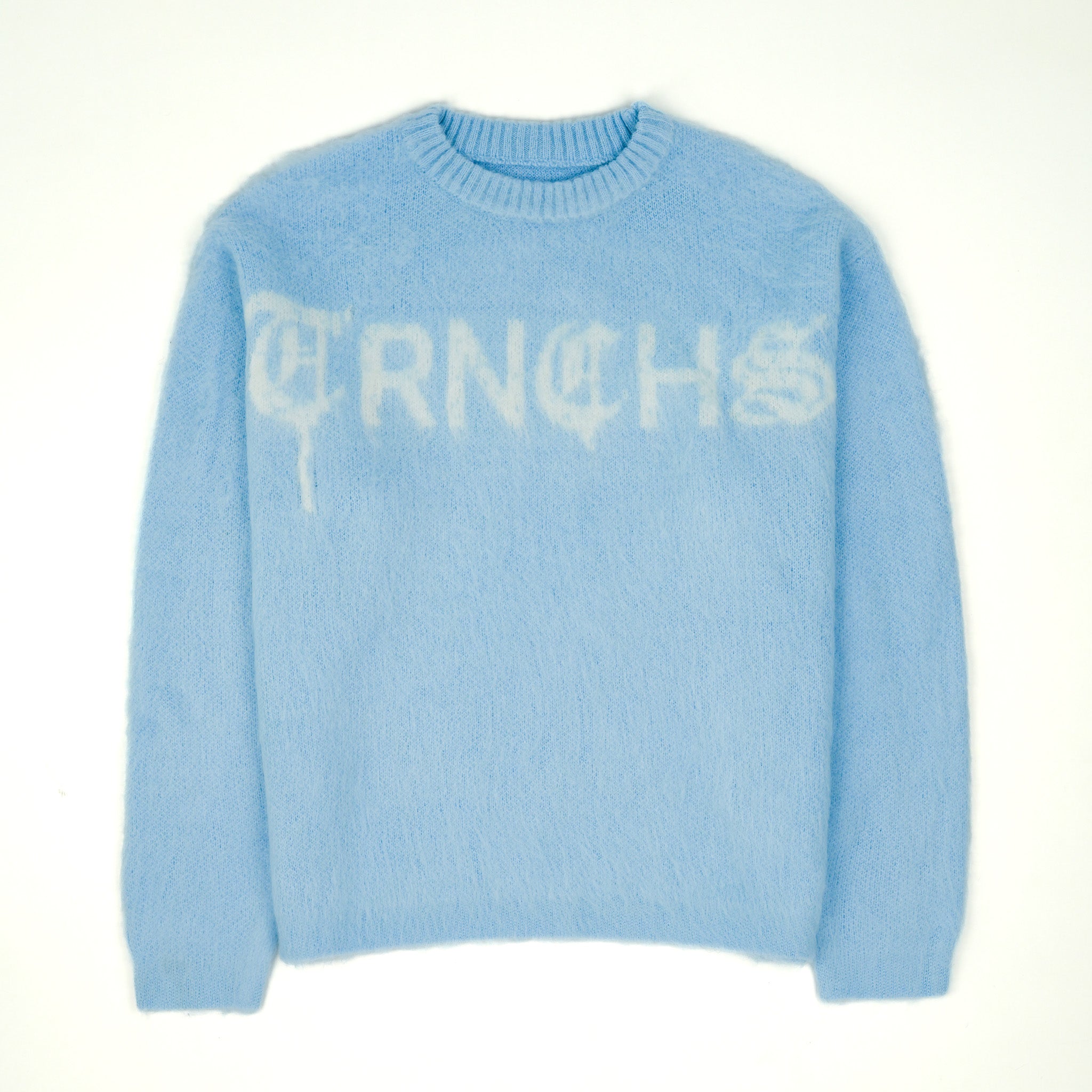 MOHAIR SWEATER Baby Blue / White