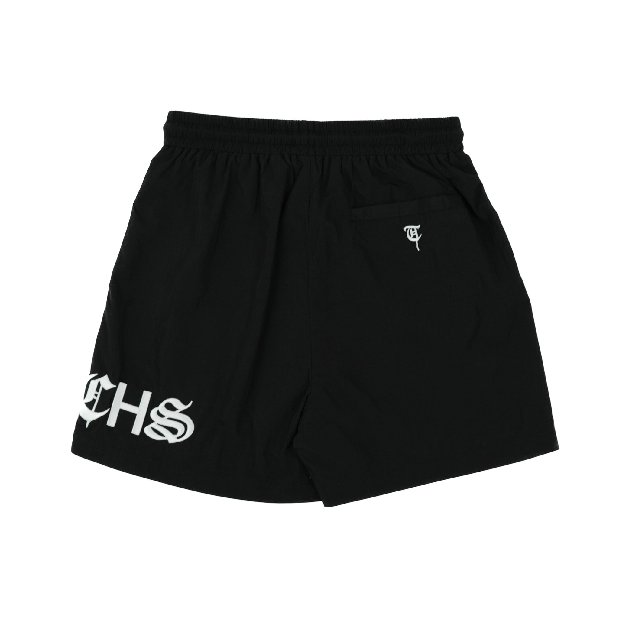 Stitched Nylon Black Shorts